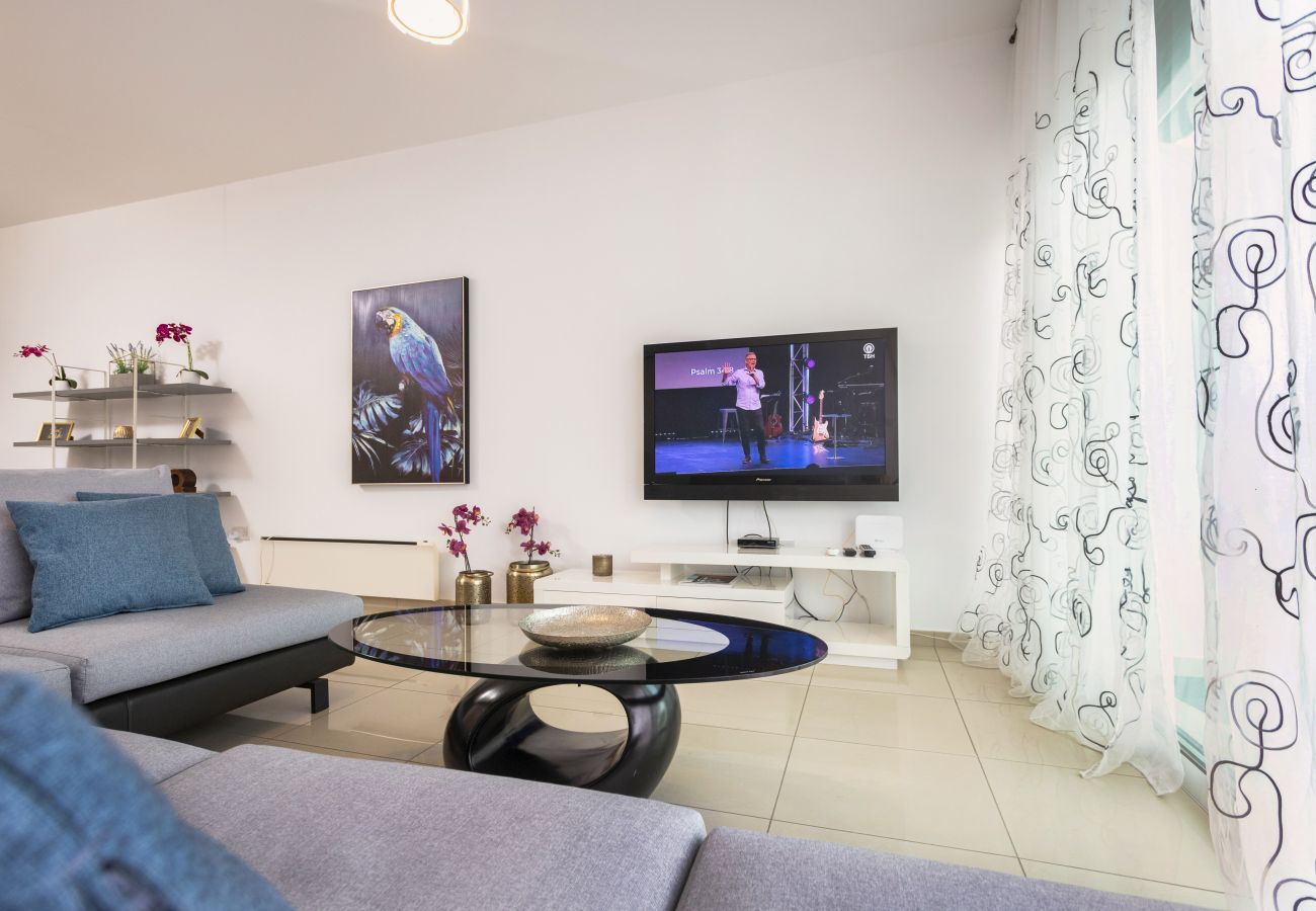 Living Room, Large Smart TV with Streaming Facilities