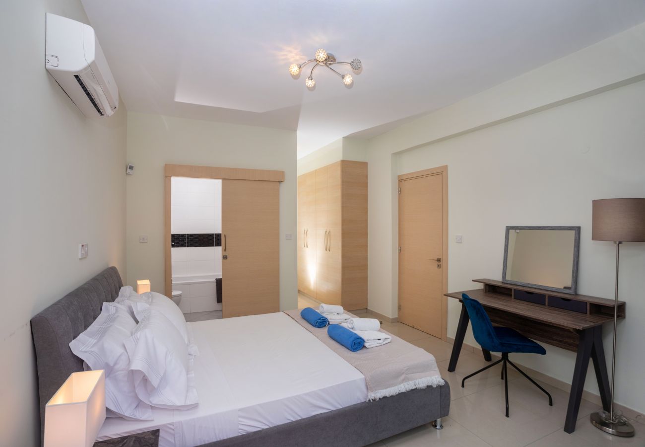 Bedroom 1, with Ensuite Bathroom & Patio Doors leading to the Garden Terrace